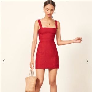Reformation Brigette linen mini dress